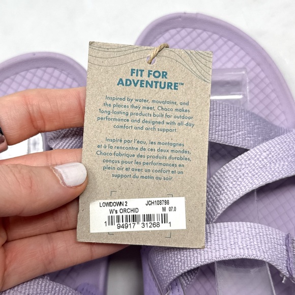 NWT Chaco Lowdown 2 Lavender Outdoor Flat Dad Sandals Waterproof Gorpcore W 7 - Picture 10 of 12